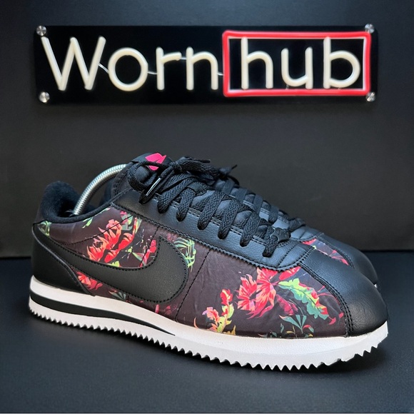 Nike Cortez Basic Floral Shoes • BV6067-001 • Black / Floral • Mens Size 10 - Picture 3 of 10